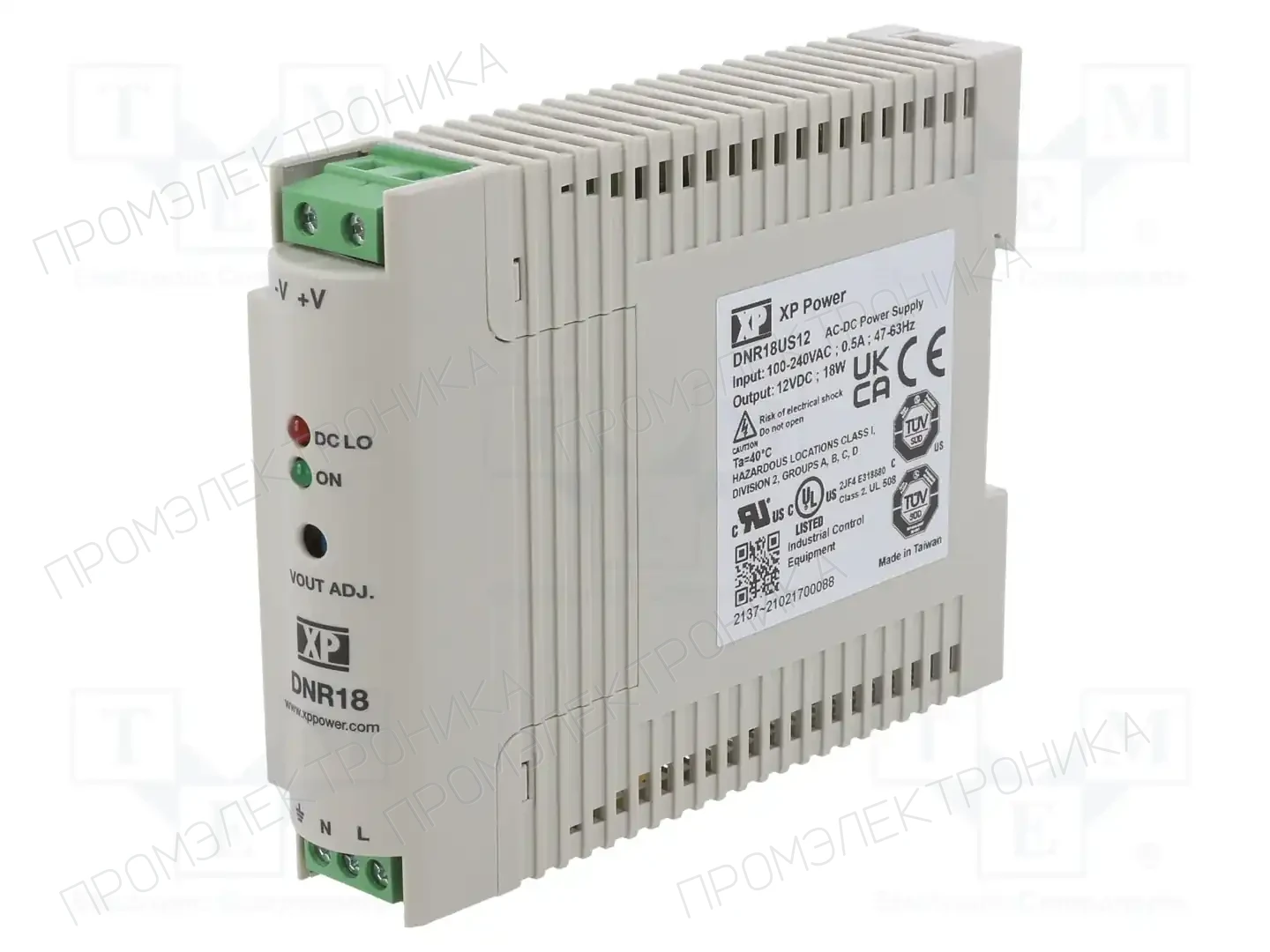 XP POWER DNR18US12 — Блоки питания на DIN-рейку