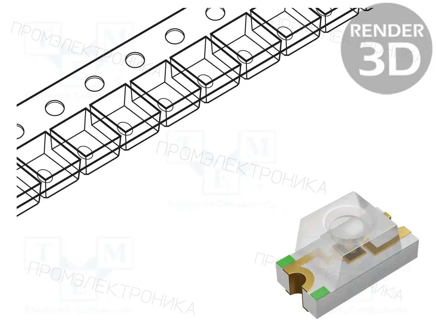 DIALIGHT 598-8110-107F — Светодиоды SMD цветные