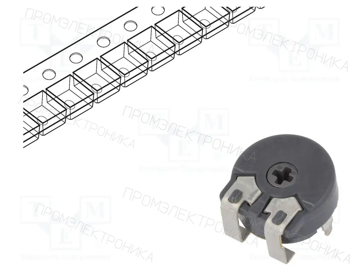 PIHER PS10KV60-503A3030-PM — Потенциометры SMD однооборотные