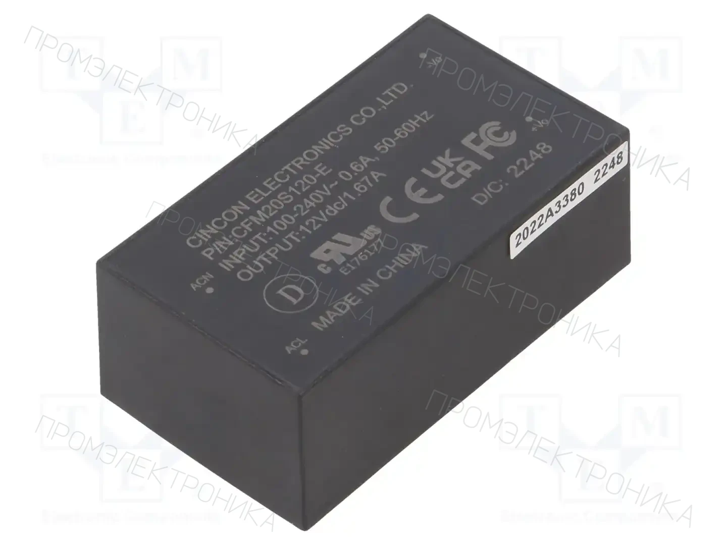 CINCON CFM20S120-E — Преобразователи AC/DC для PCB