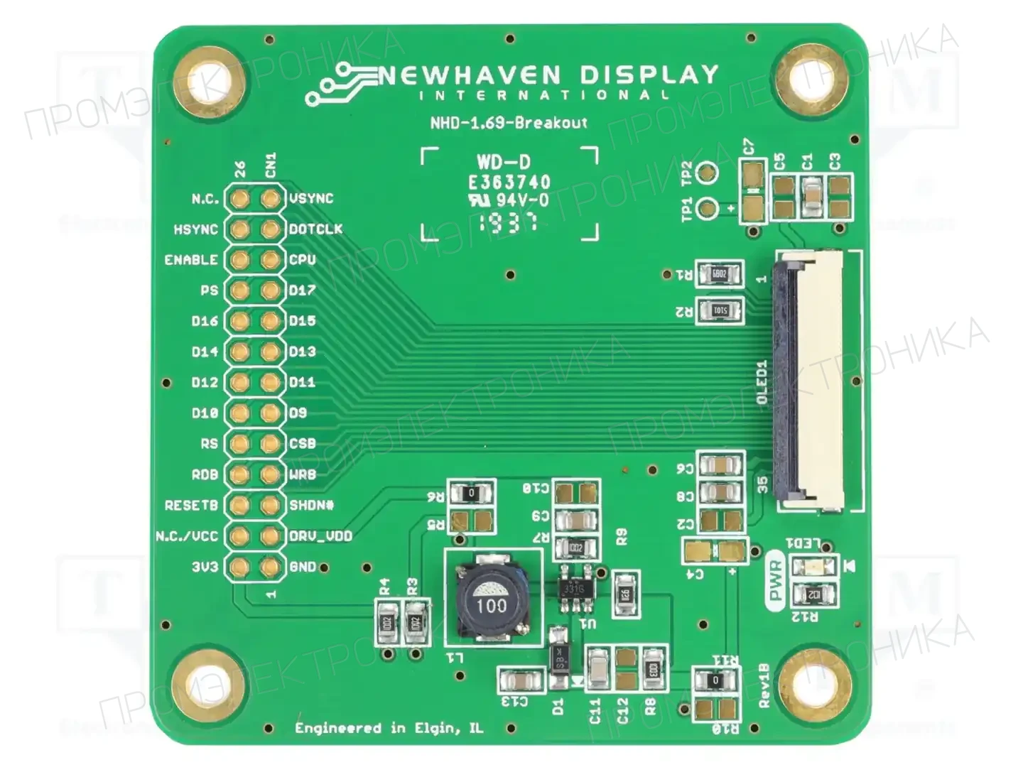 NEWHAVEN DISPLAY INTERNATIONAL NHD-1.69-BREAKOUT — Аксессуары к дисплеям