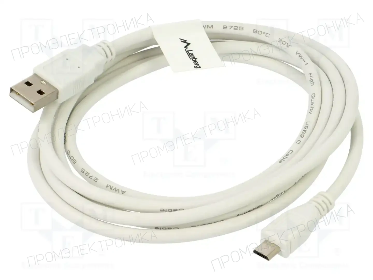 LANBERG CA-USBM-10CC-0018-W — Кабели и адаптеры USB