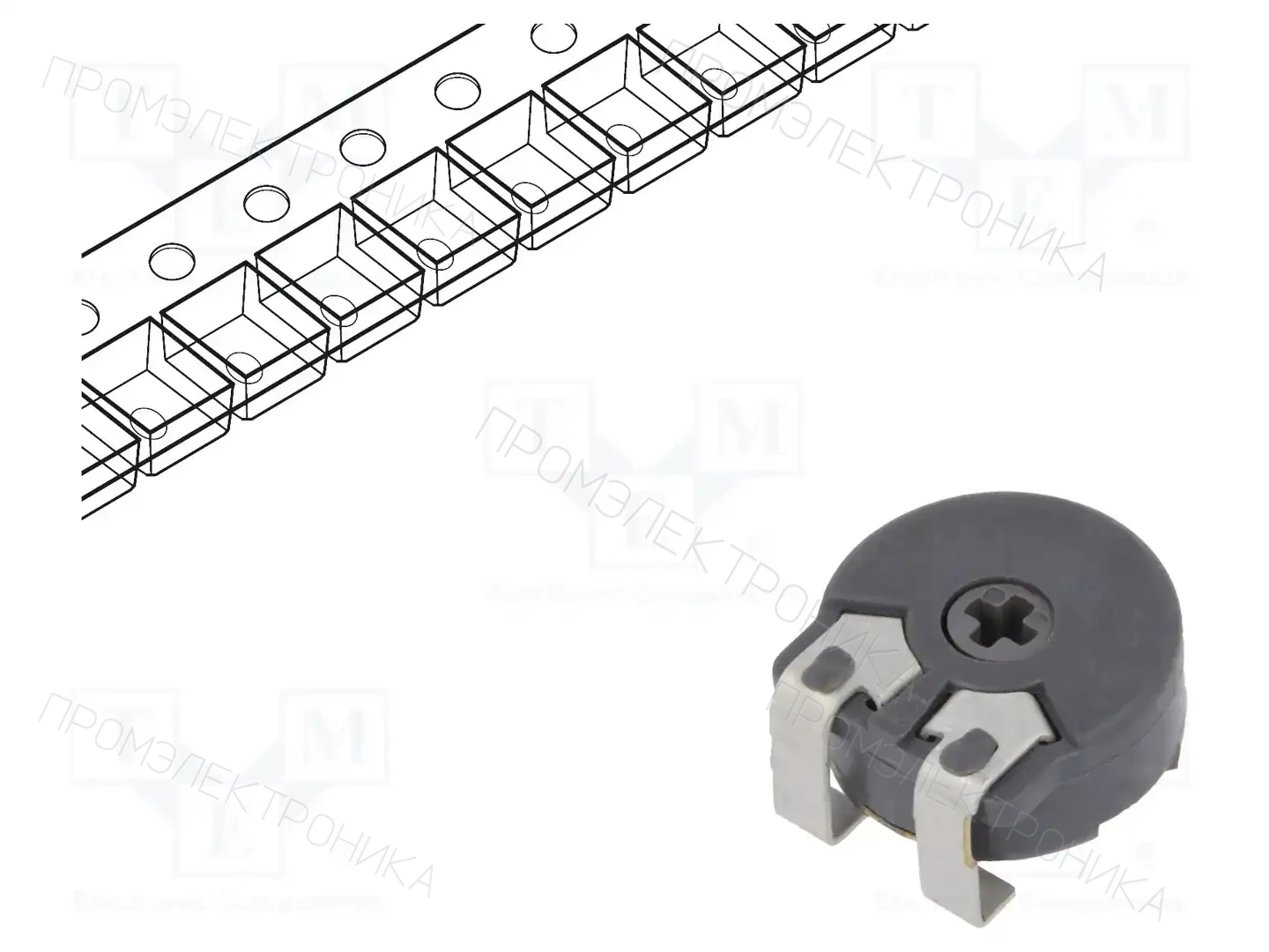 PIHER PS10KV50-104A3030-PM — Потенциометры SMD однооборотные