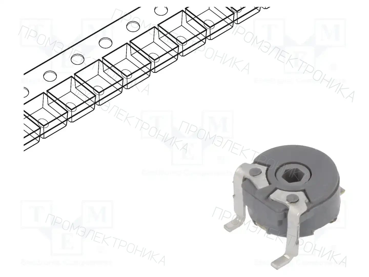 PIHER PS6MV50-503A3030-I- — Потенциометры SMD однооборотные