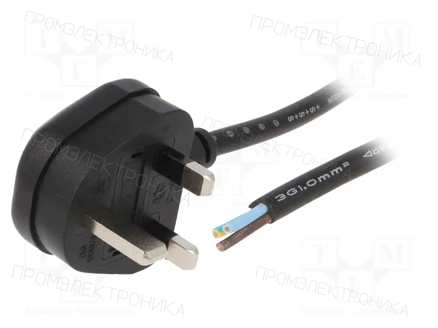 LIAN DUNG LT-318(13A) 3X1.0 BLK 1.8M END CUT — Кабели питания компьютерные и универс