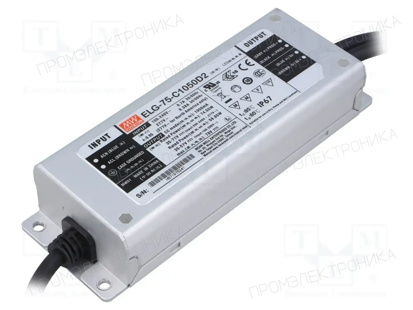 MEAN WELL ELG-75-C1050D2 — Блоки питания для LED