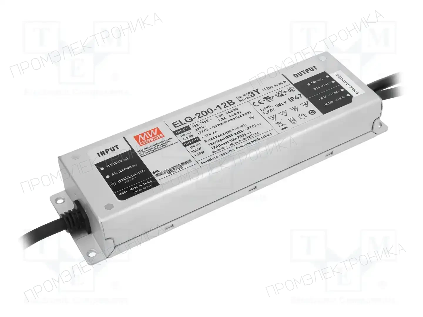 MEAN WELL ELG-200-12B-3Y — Блоки питания для LED