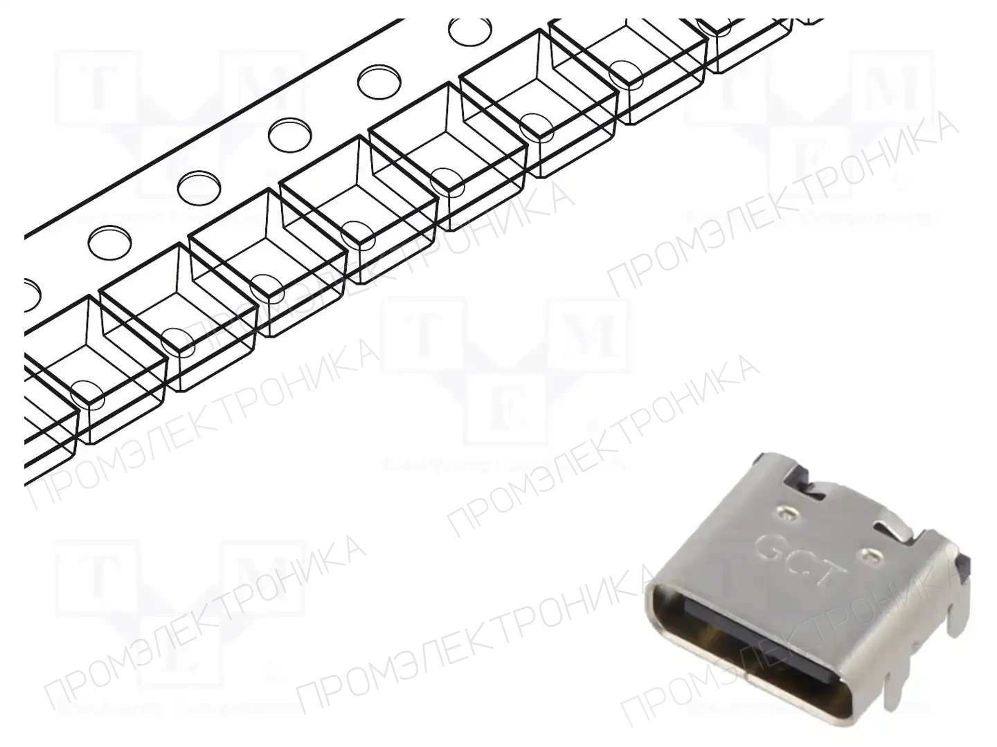 GCT USB4105-GF-A — Разъeмы USB и IEEE1394