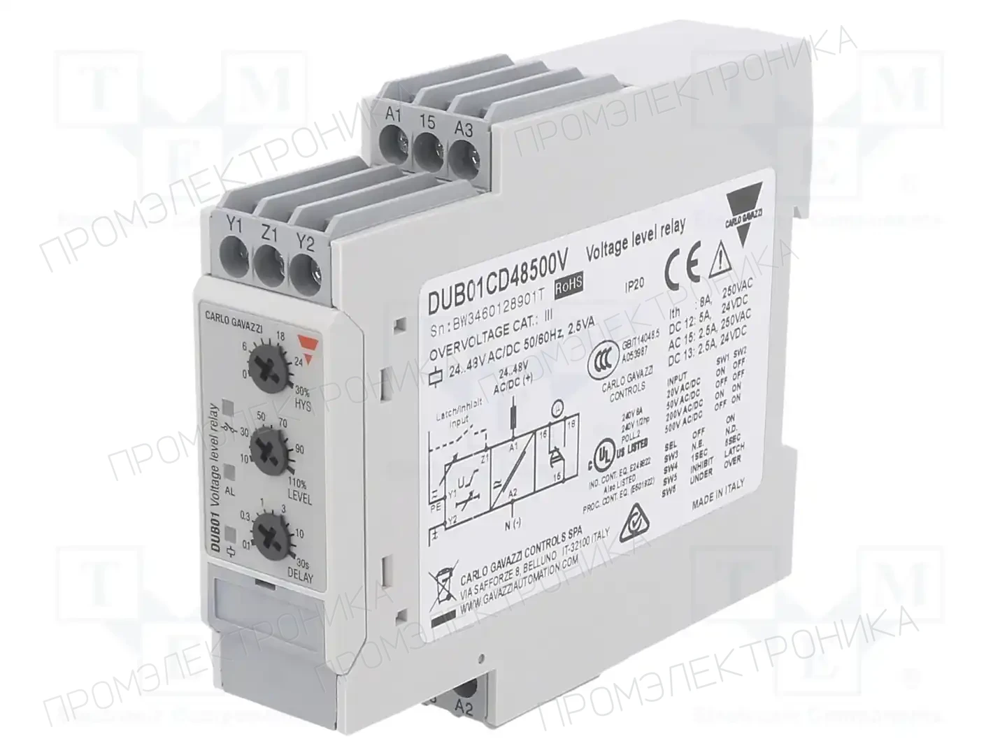 CARLO GAVAZZI DUB01CD48500V — Контрольные реле