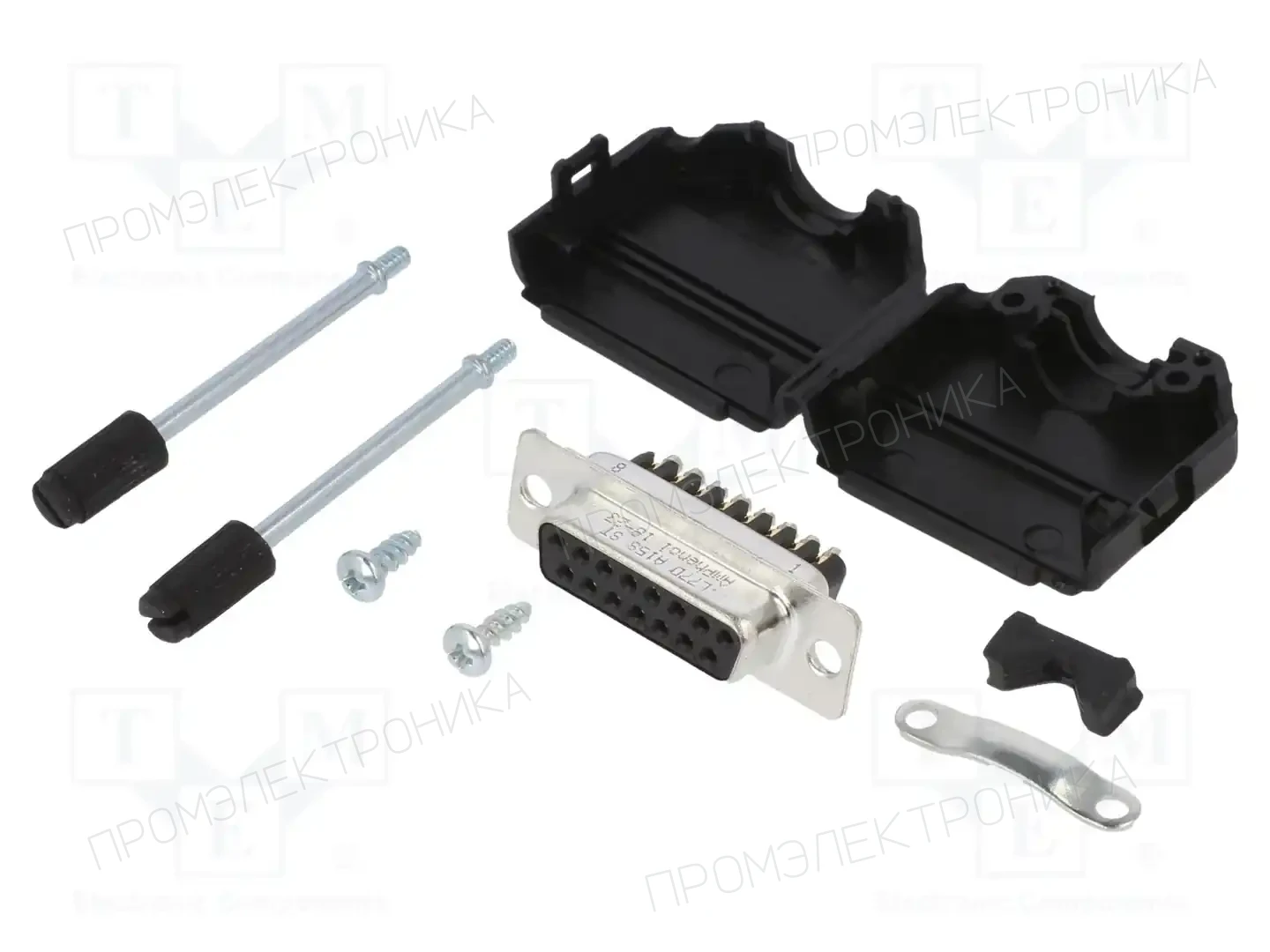 AMPHENOL COMMUNICATIONS SOLUTIONS L17DPPK15-BK+L77DA15SST — Комплектные штекеры D-Sub