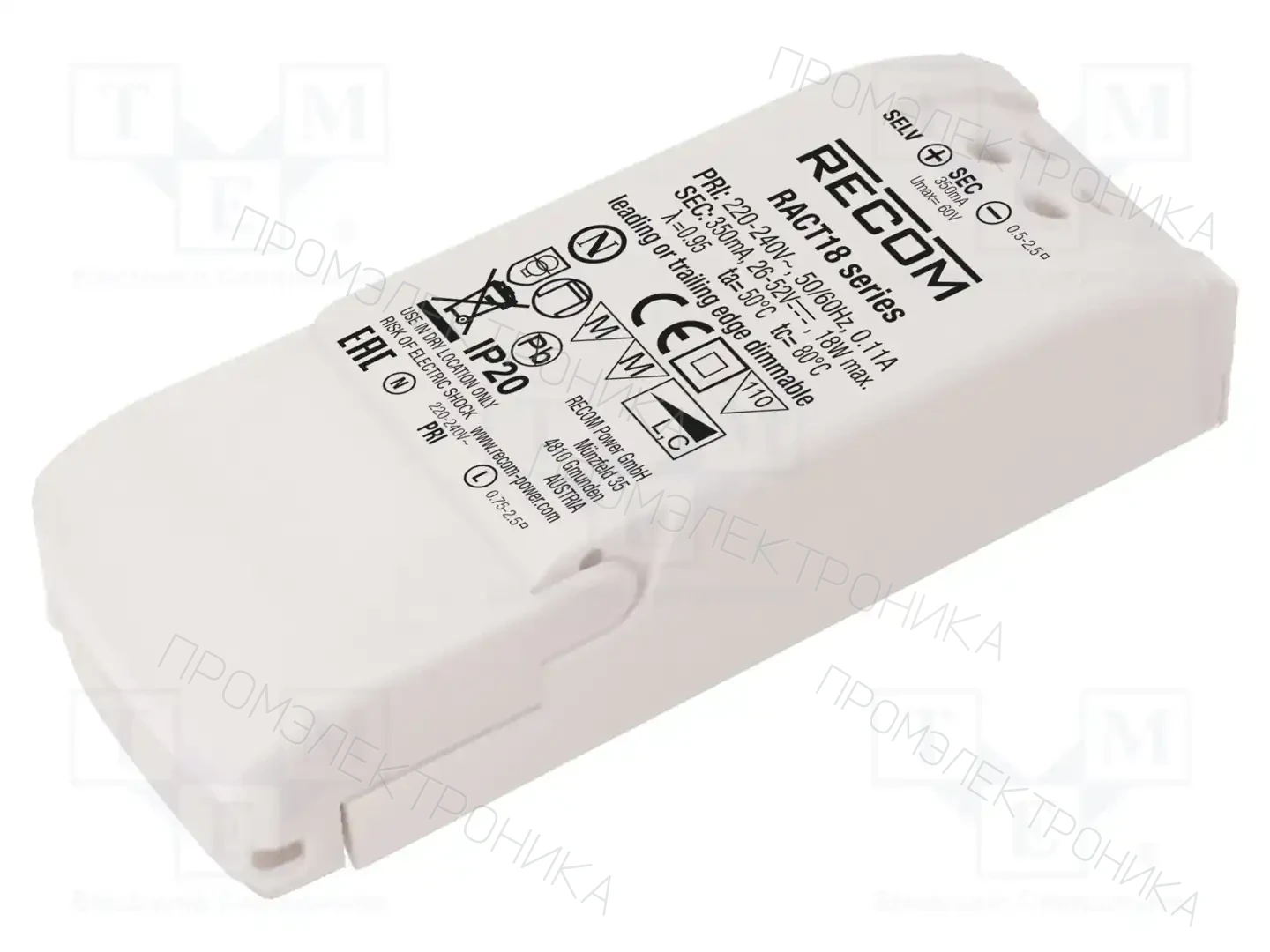 RECOM RACT18-350 — Блоки питания для LED