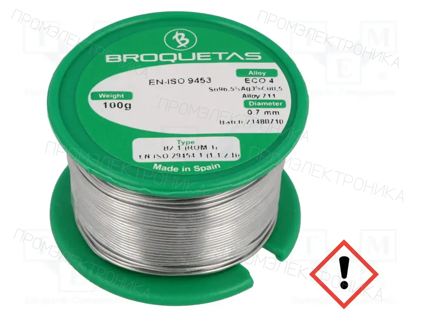 BROQUETAS ECO 4 B2.1 0,7MM 100G — Паяльные провода бессвинцовые