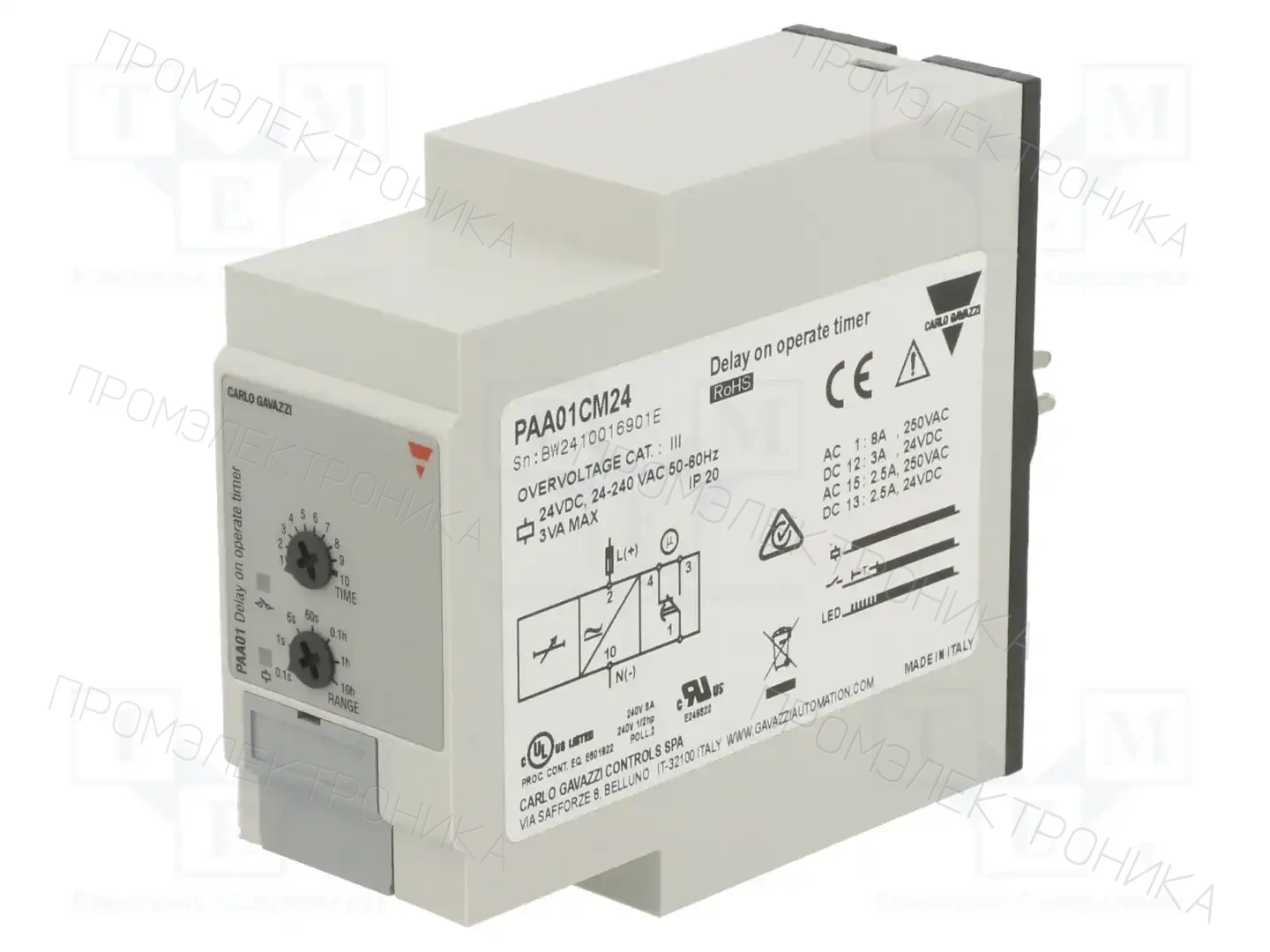 CARLO GAVAZZI PAA01CM24 — Временные аналоговые реле