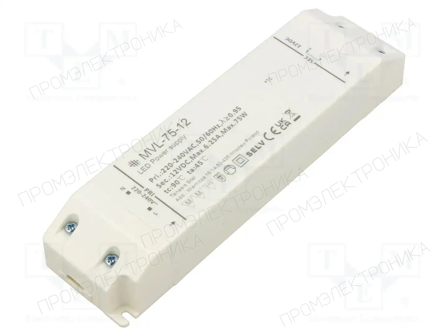 FOSE MVL-75-12 — Блоки питания для LED