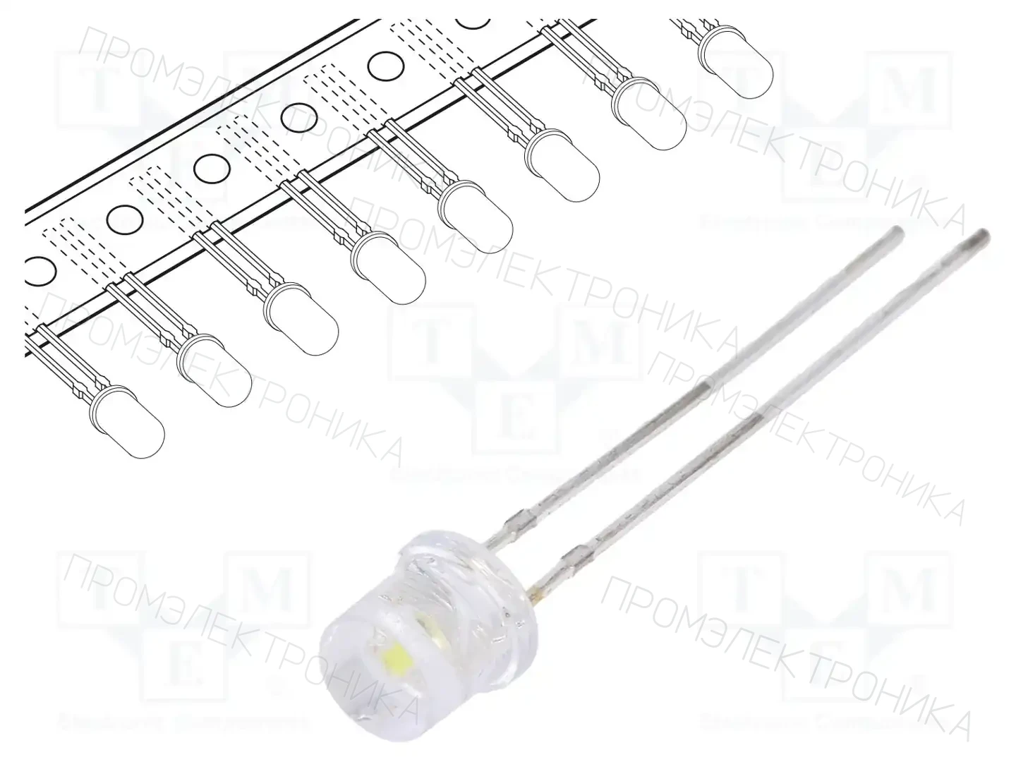 OPTOSUPPLY OSPW53E1A-T-MN — Круглые светодиоды THT