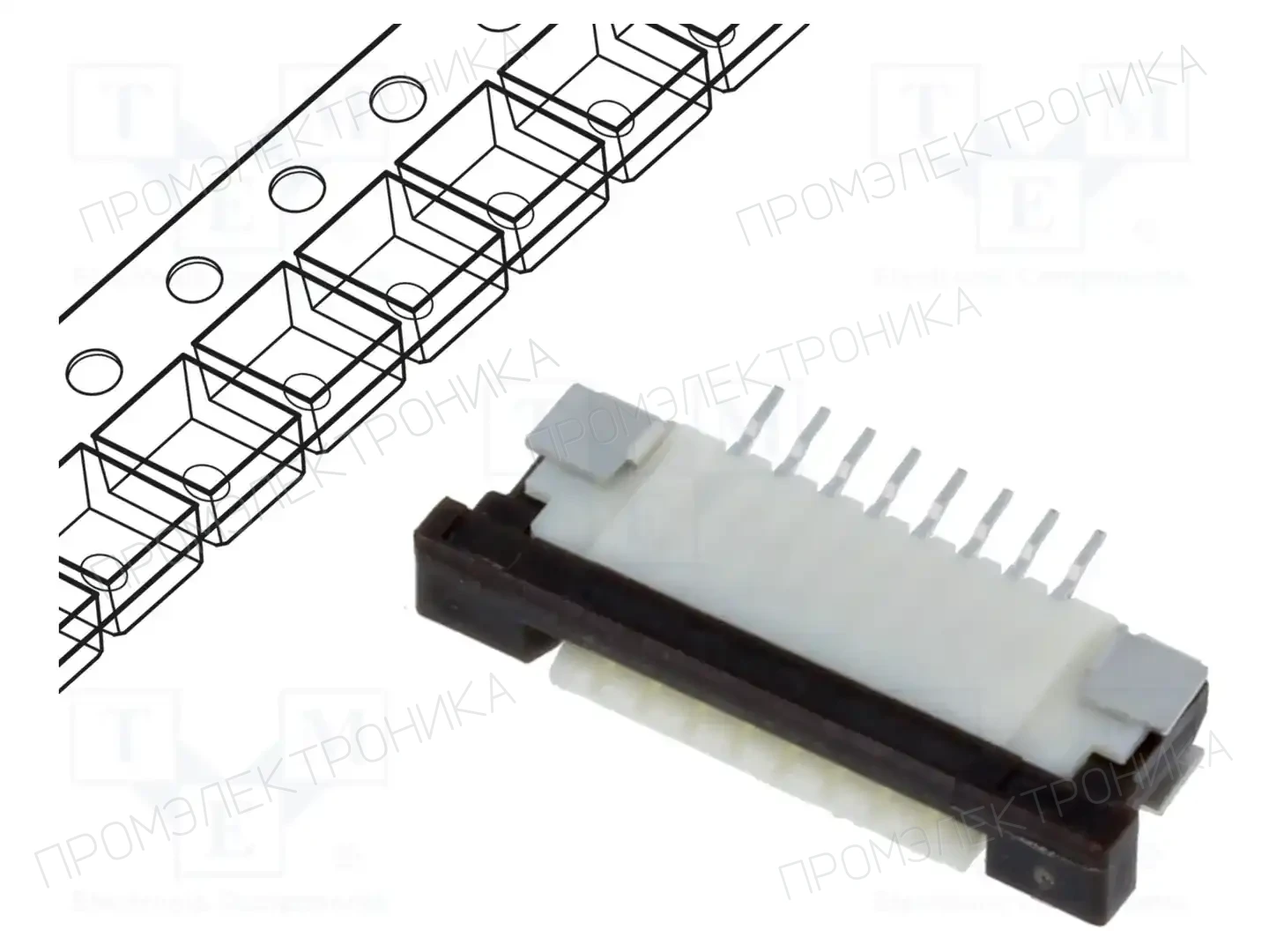 GCT FFC3B11-08-T — Разъeмы FFC/FPC растр 1,00мм