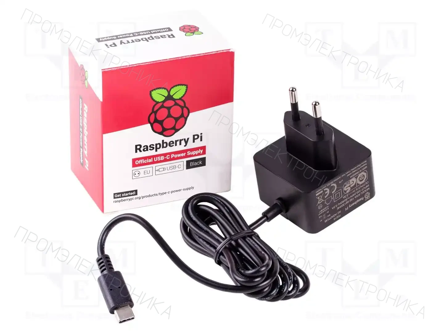 RASPBERRY PI KSA-15E-051300-HE USB-C PSU EU BLACK — аксессуары