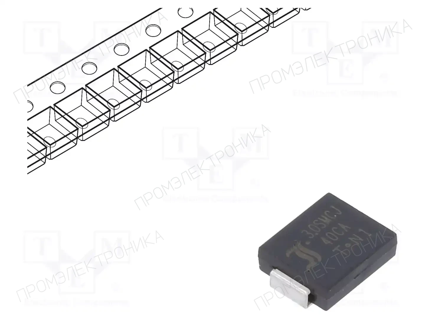 DIOTEC SEMICONDUCTOR 3.0SMCJ40CA — Диоды TVS SMD двунаправленные