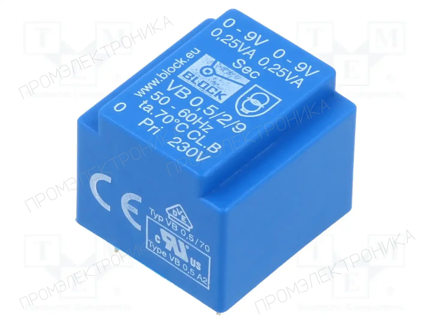 BLOCK VB 0,5/2/9 — Трансформаторы PCB