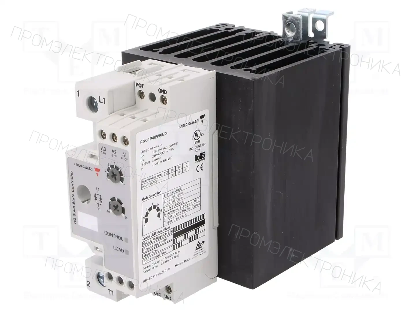 CARLO GAVAZZI RGC1P48V50ED — Реле SSR однофазные