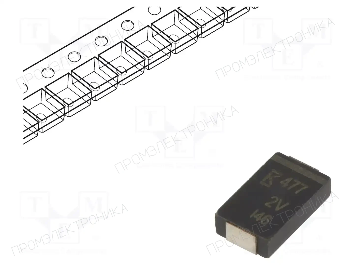 KEMET A720V477M002APE003 — Конденсаторы полимерные SMD