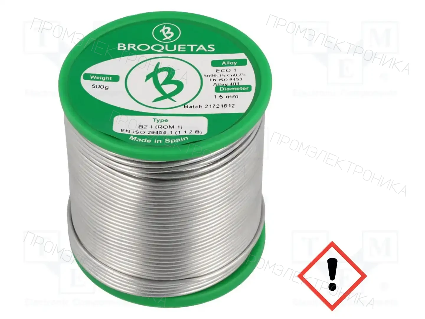 BROQUETAS ECO1 B2.1 1,5MM 500GR. — Паяльные провода бессвинцовые