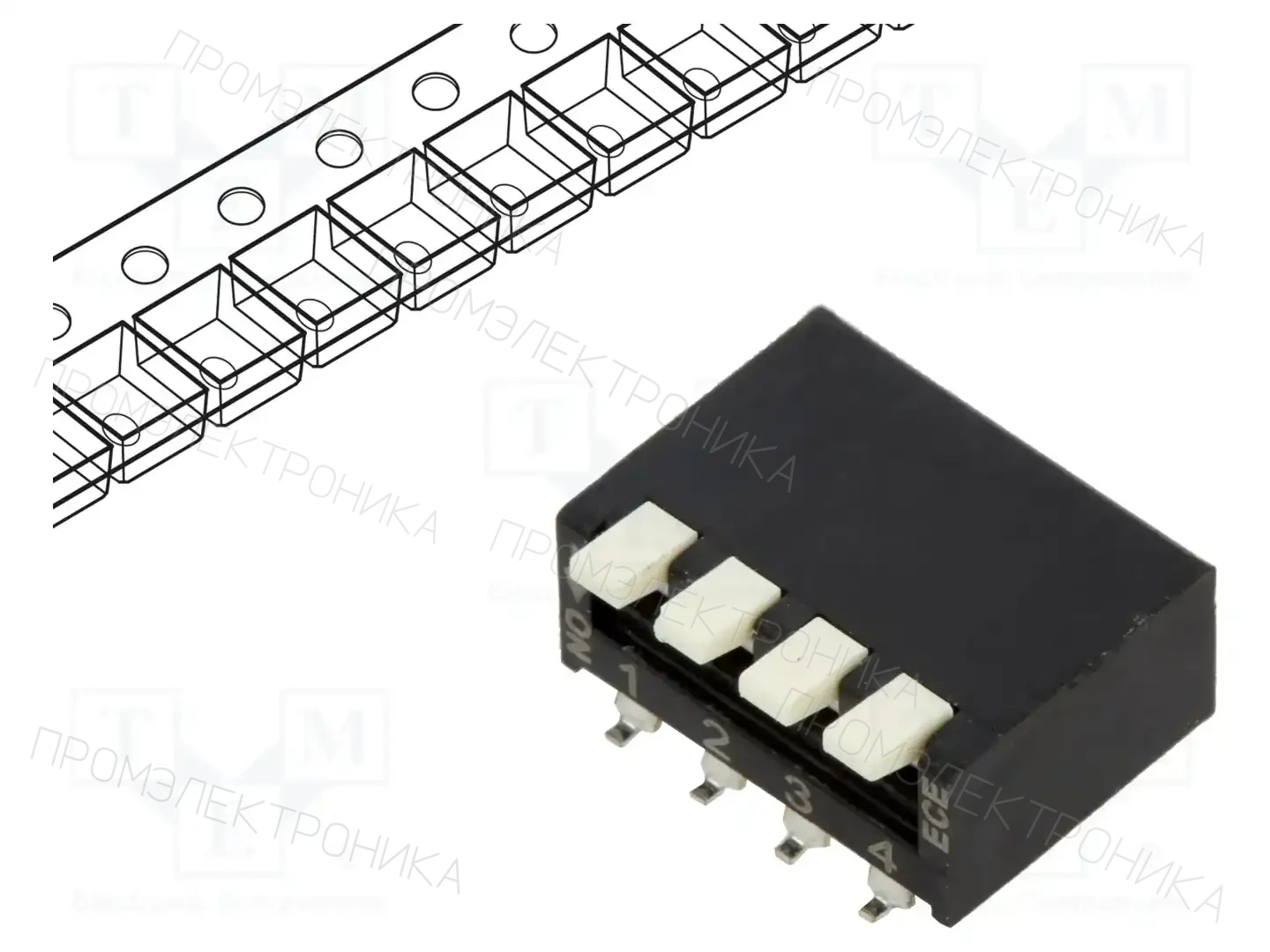 ECE EPA104ECZ — Переключатели типа Dip-Switch
