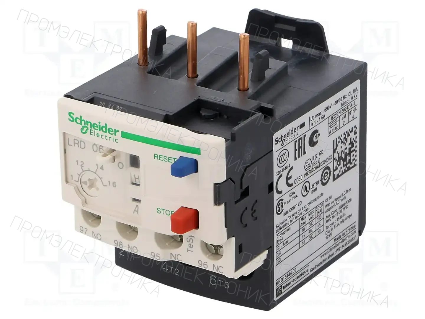 SCHNEIDER ELECTRIC LRD06 — Контакторы - дополнительное оборудование