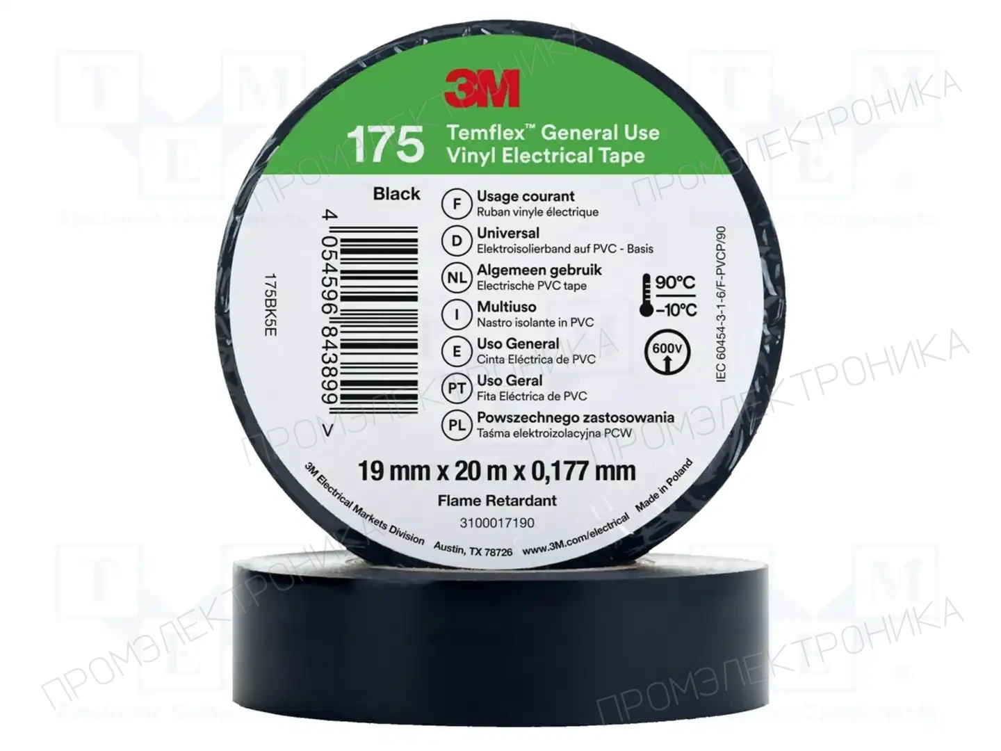 3M 175BK5E TEMFLEX — Ленты изоляционные