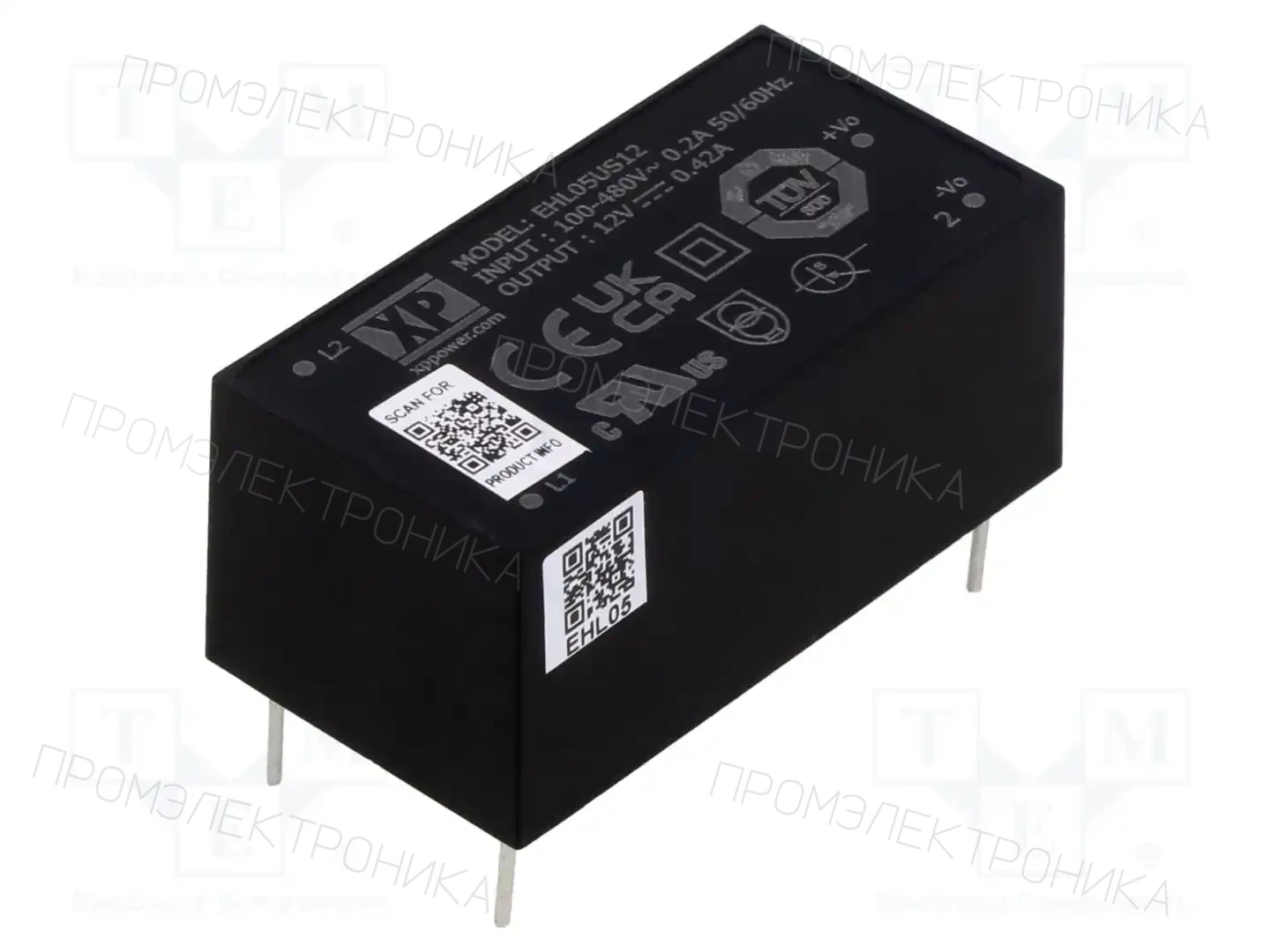 XP POWER EHL05US12 — Преобразователи AC/DC для PCB