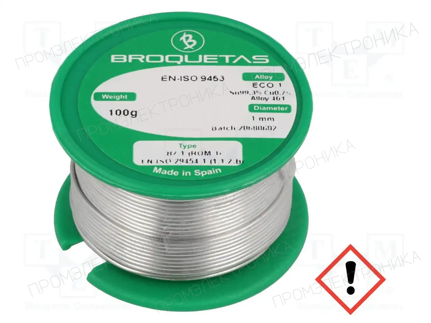 BROQUETAS ECO1 B2.1 1,0MM 100G — Паяльные провода бессвинцовые