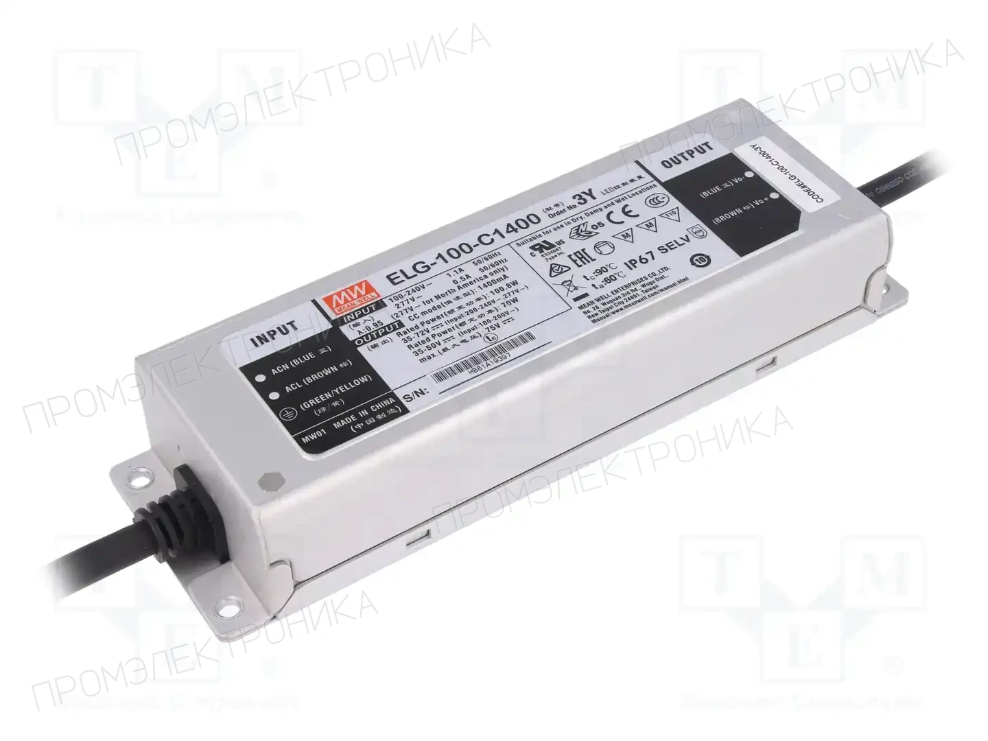 MEAN WELL ELG-100-C1400-3Y — Блоки питания для LED