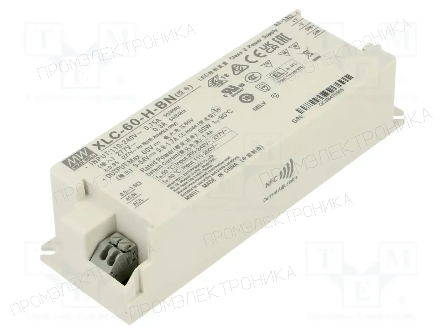 MEAN WELL XLC-60-H-BN — Блоки питания для LED