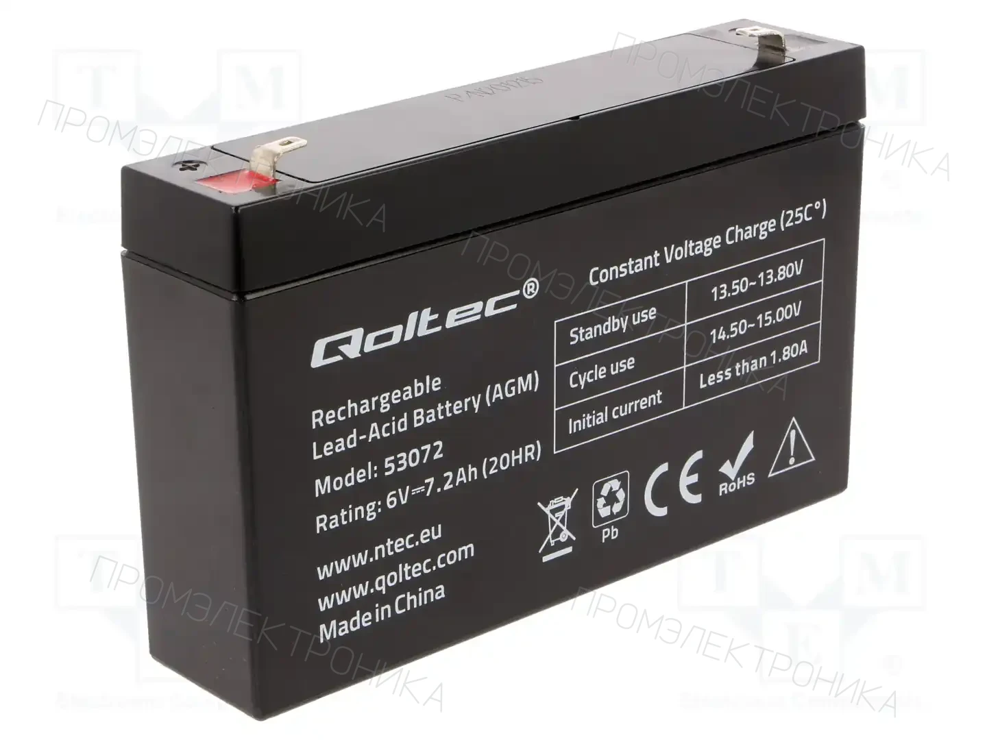 QOLTEC 53072 — Аккумуляторы кислотные
