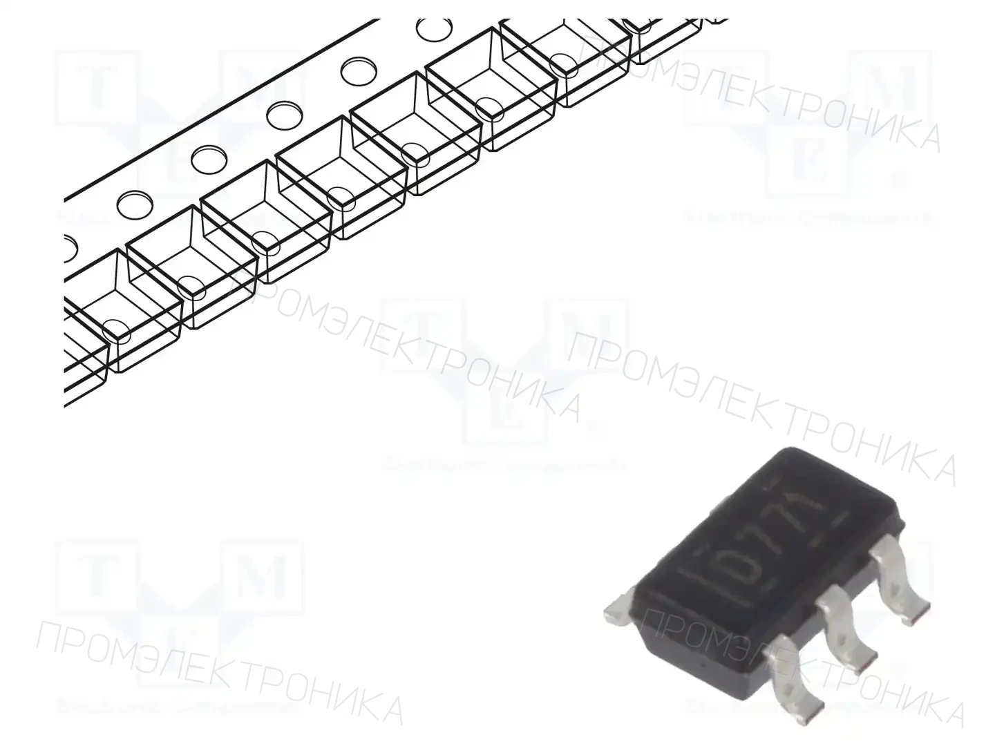 Texas Instruments DAC7571IDBVT — Преобразователи D/A - микросхемы