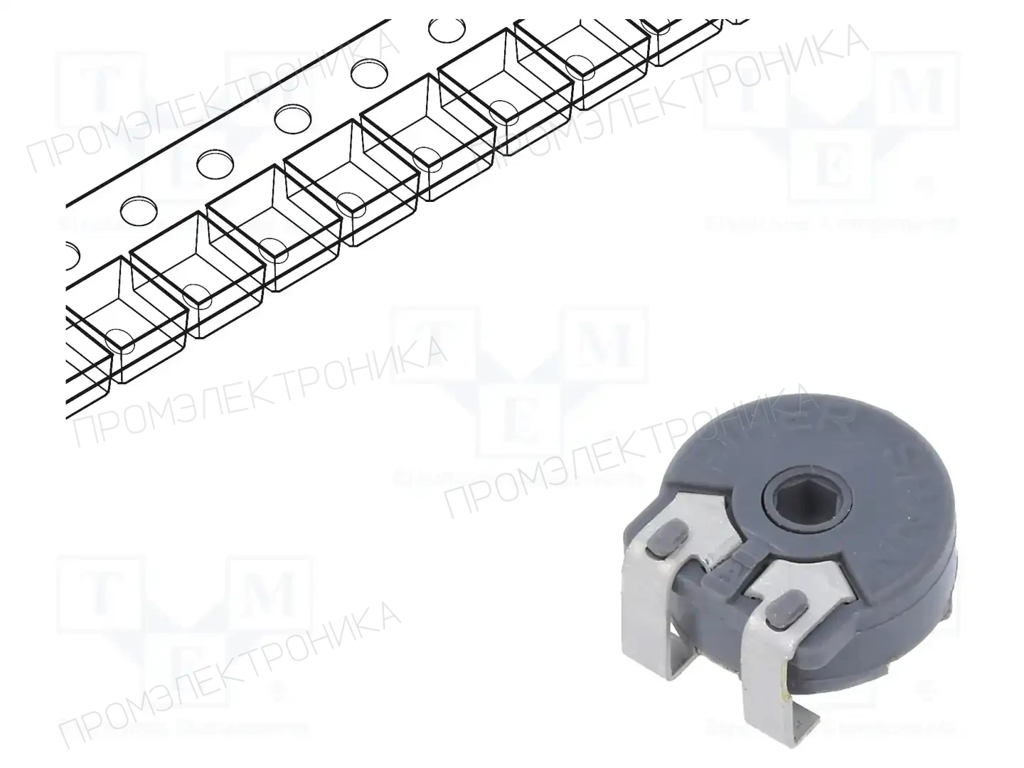 PIHER PS10MV50-503A3030-PM — Потенциометры SMD однооборотные