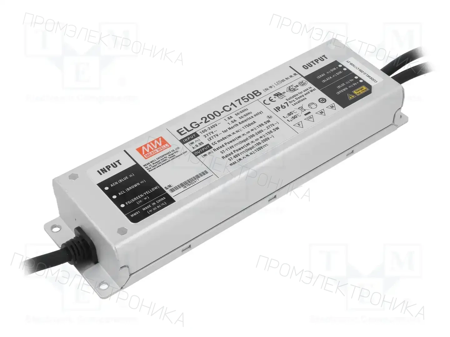 MEAN WELL ELG-200-C1750B-3Y — Блоки питания для LED