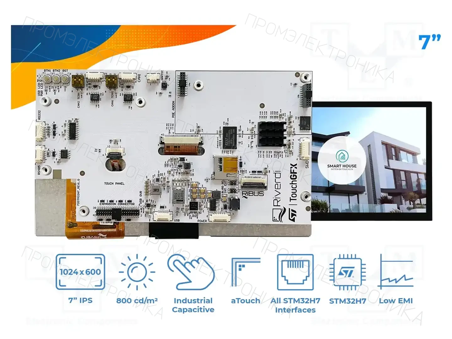 Riverdi SM-RVT70HSSNWCA0 — Интеллигентные дисплеи
