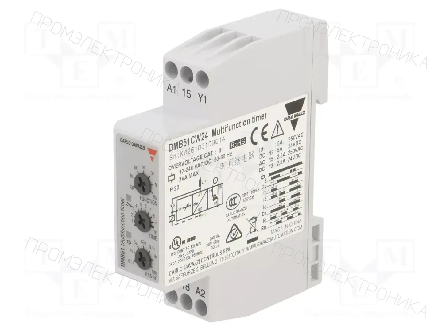 CARLO GAVAZZI DMB51CW24 — Временные аналоговые реле