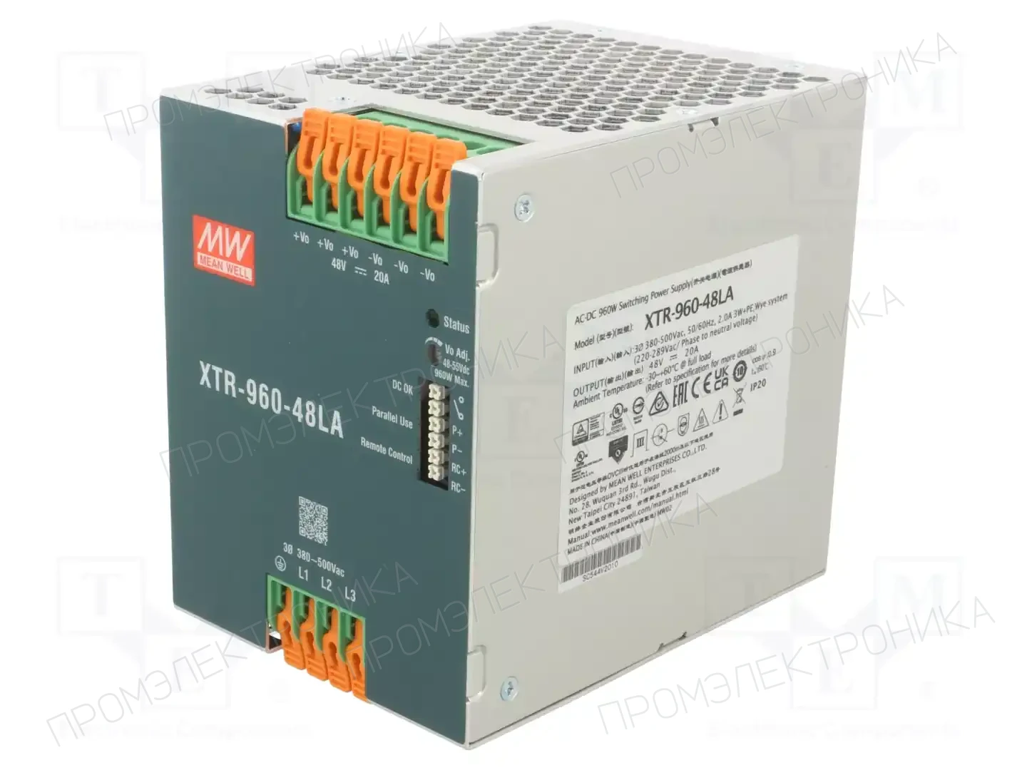 MEAN WELL XTR-960-48LA — Блоки питания на DIN-рейку