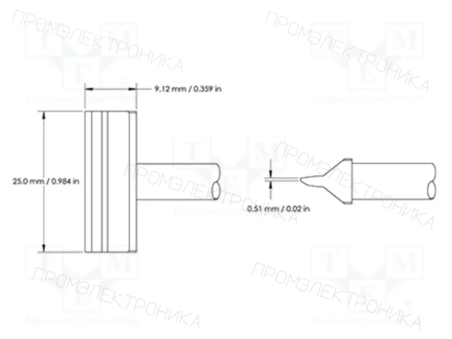 METCAL HCV-9BL0025S — Жала паяльников