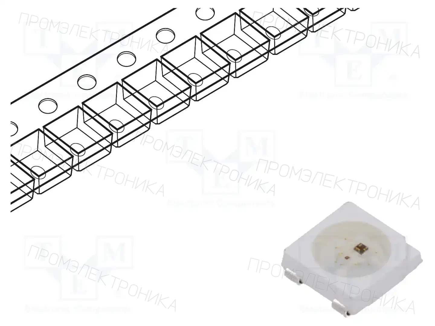 Inolux IN-PI55TATPRPGPB — Светодиоды SMD цветные