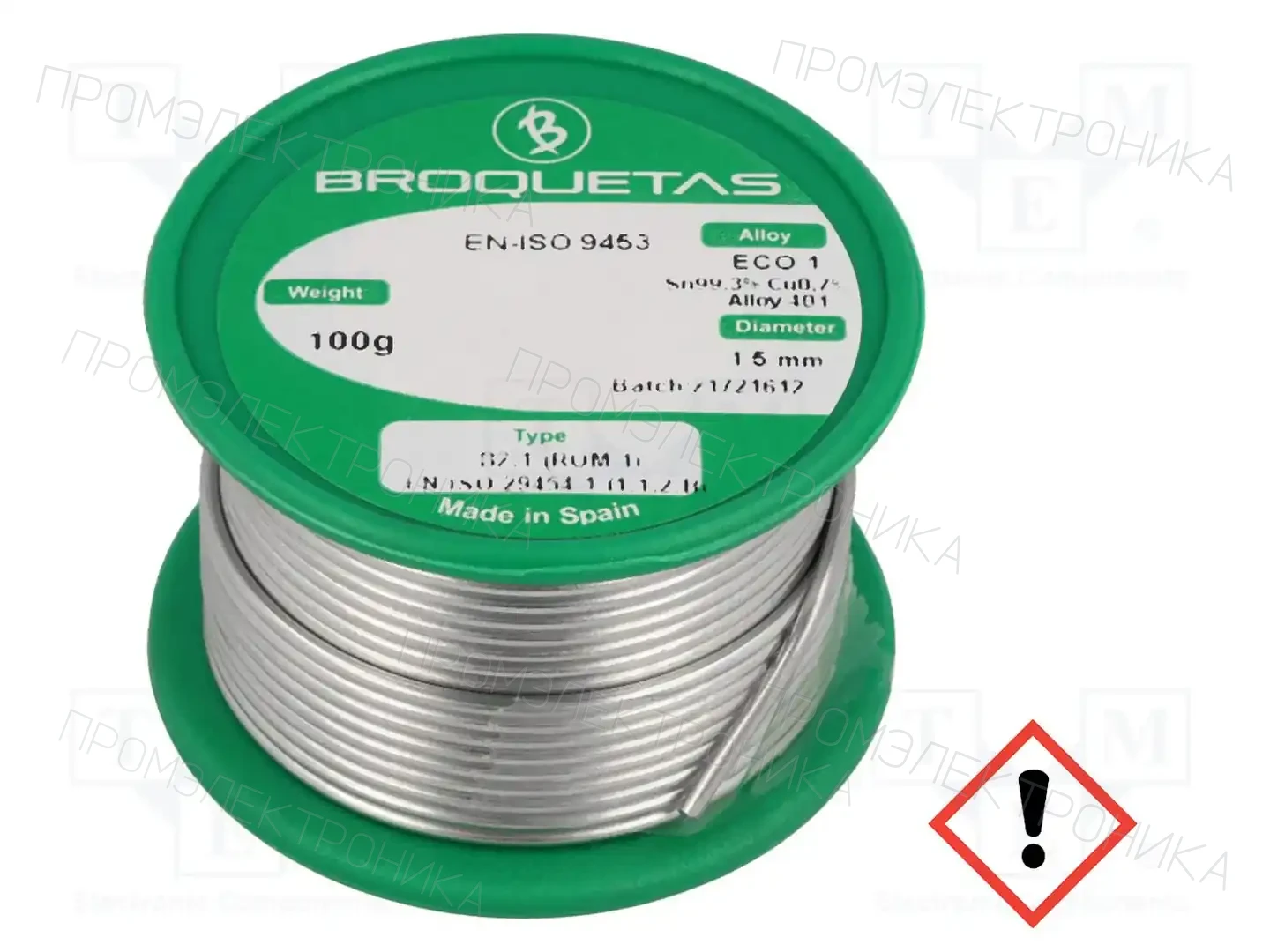 BROQUETAS ECO1 B2.1 1,5MM 100GR — Паяльные провода бессвинцовые