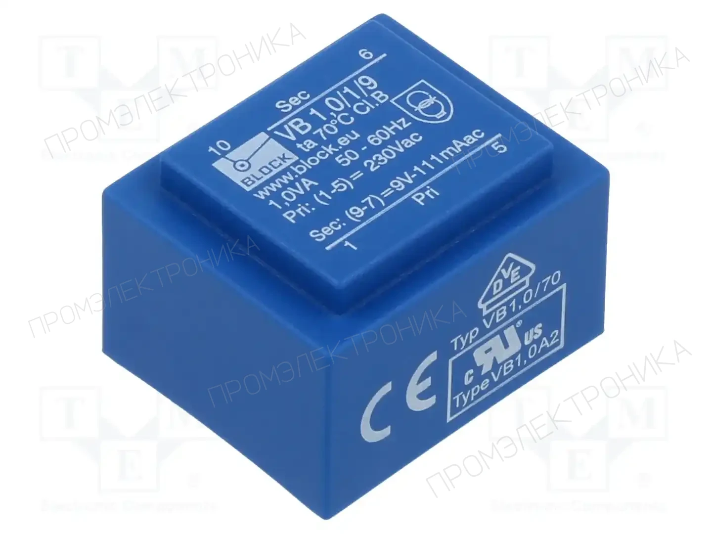BLOCK VB 1,0/1/9 — Трансформаторы PCB