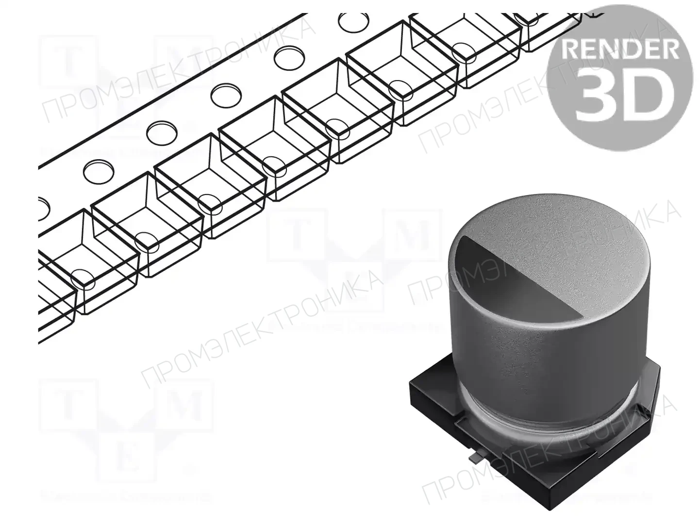 SAMWHA CD1E476M6L006VR — Конденсаторы электролитические SMD