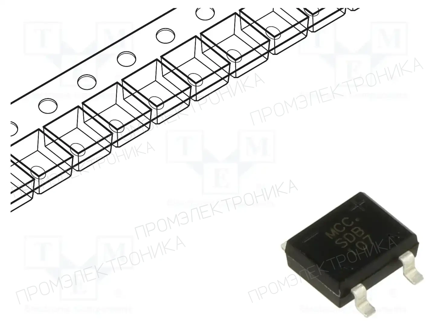 MICRO COMMERCIAL COMPONENTS SDB107-TP — Однофазные мосты диодные SMD/THT