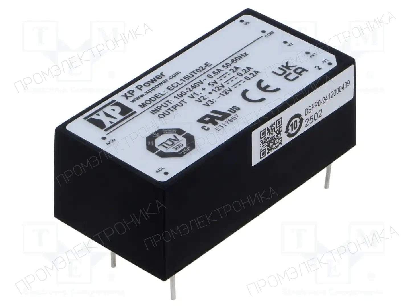 XP POWER ECL15UT02-E — Преобразователи AC/DC для PCB