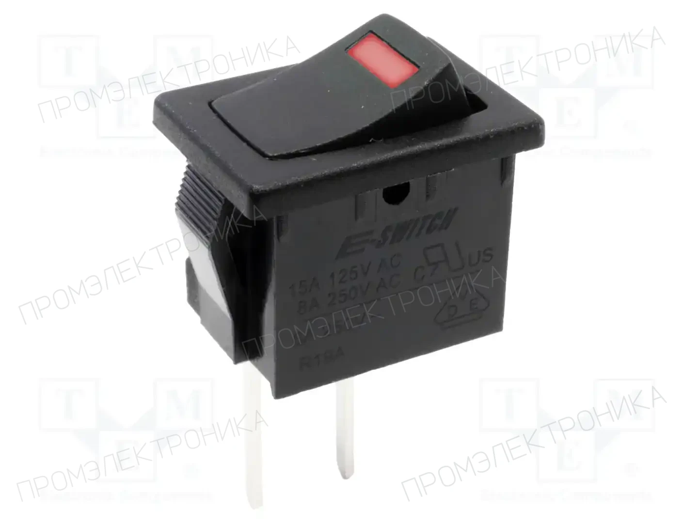 E-SWITCH R1966ABLKBLKEPRED — Переключатели типа Rocker