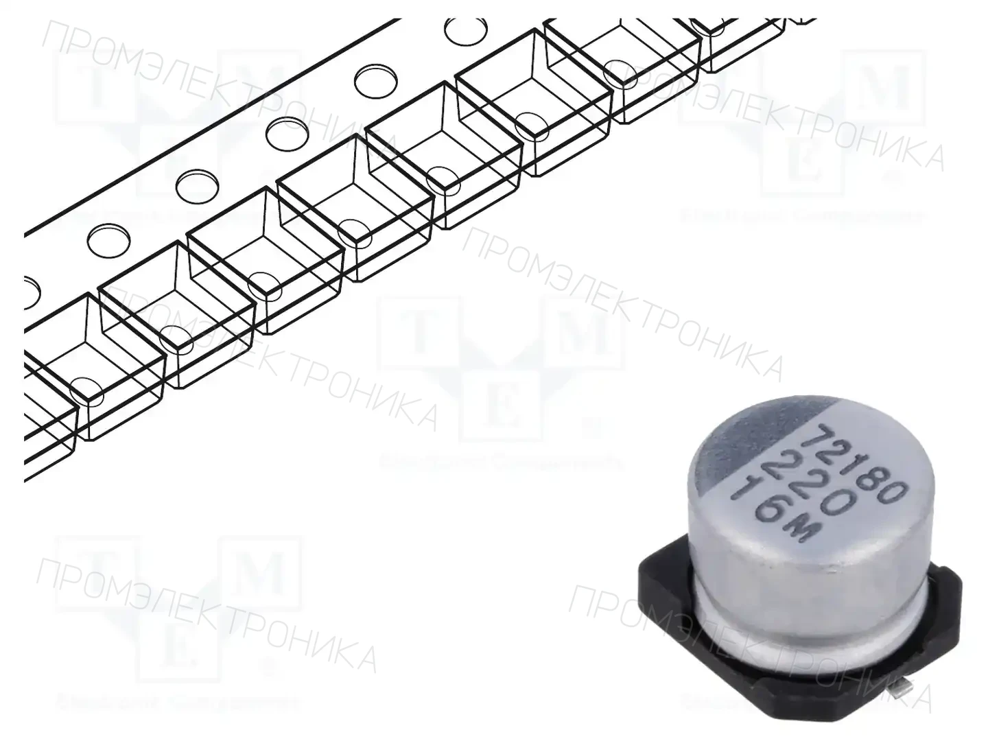 SAMWHA CM1C227M0806BVR — Конденсаторы электролитические SMD