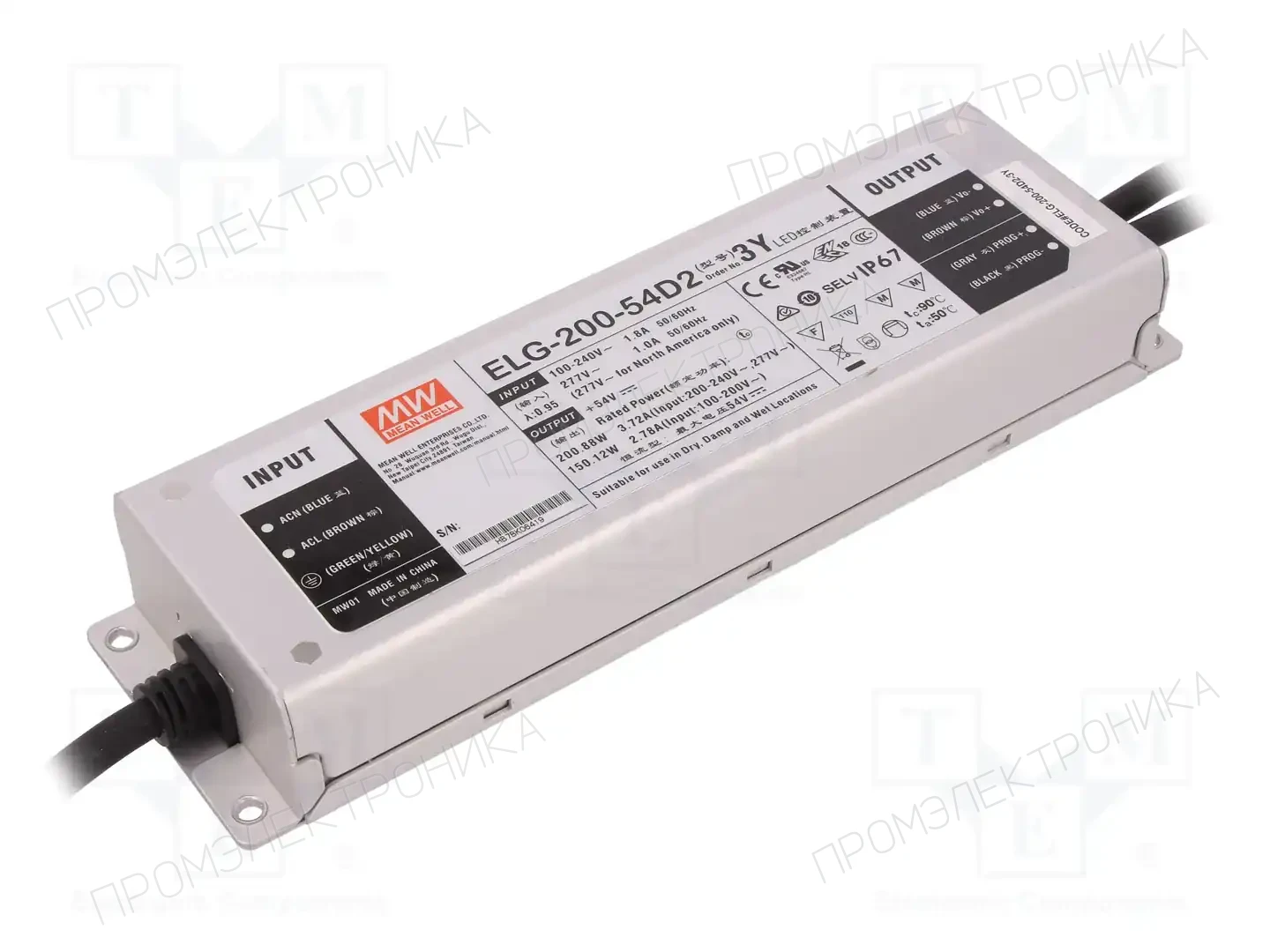MEAN WELL ELG-200-54D2-3Y — Блоки питания для LED